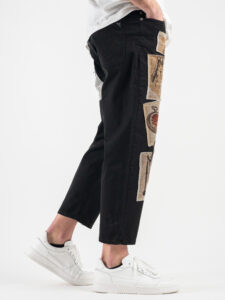 BERNA Pantalone con patch giornale 210195 Nero9