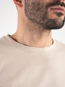BERNA T-shirt basica con stampa logo sul cuore 230117 Avorio2