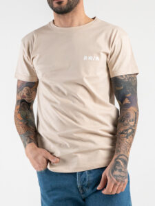 BERNA T-shirt basica con stampa logo sul cuore 230117 Avorio3