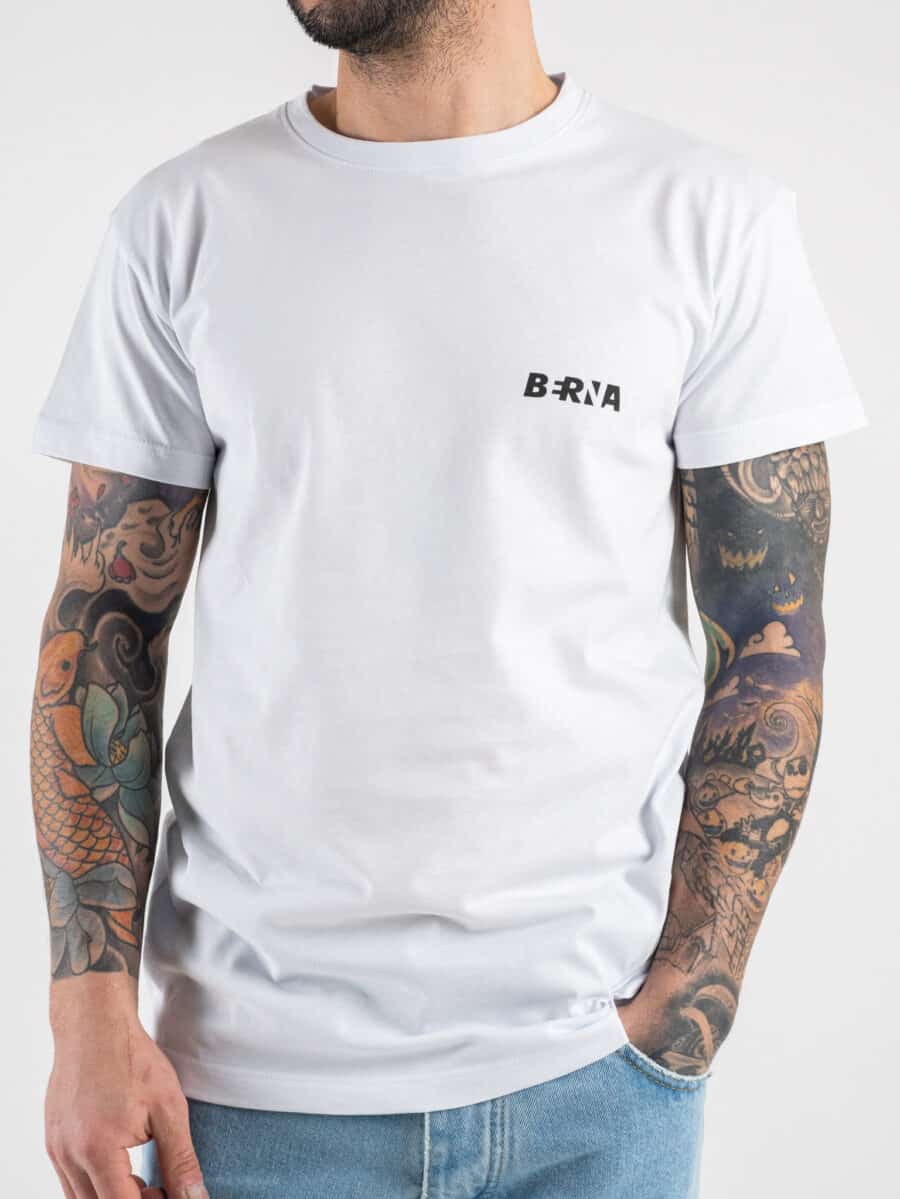 BERNA T-shirt basica con stampa logo sul cuore 230117 Bianca