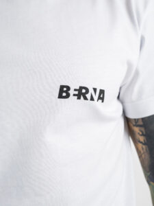 BERNA T-shirt basica con stampa logo sul cuore 230117 Bianca3