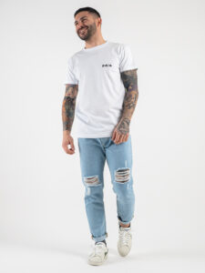 BERNA T-shirt basica con stampa logo sul cuore 230117 Bianca4
