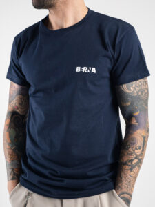 BERNA T-shirt basica con stampa logo sul cuore 230117 Blu1