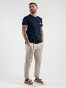 BERNA T-shirt basica con stampa logo sul cuore 230117 Blu2