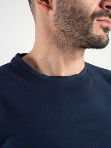 BERNA T-shirt basica con stampa logo sul cuore 230117 Blu3