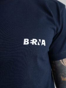 BERNA T-shirt basica con stampa logo sul cuore 230117 Blu4