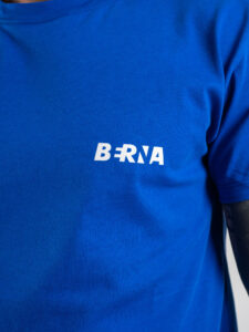 BERNA T-shirt basica con stampa logo sul cuore 230117 Royal2