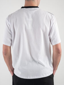 BERNA T-shirt over bicolore con logo frontale 230203 Bianca-Nera5