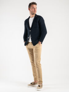 BL11 Giacca in maglia leggera con taschino LINKS P:E Blu Navy4
