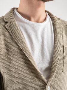 BL11 Giacca in maglia leggera con taschino LINKS P:E Sabbia4