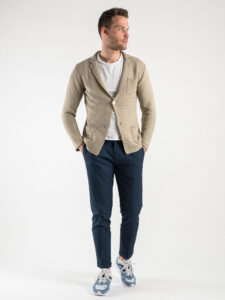 BL11 Giacca in maglia leggera con taschino LINKS P:E Sabbia5