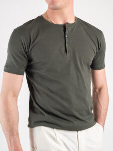 BL11 T-shirt serafino mezza manica in cotone BL23 Verde2