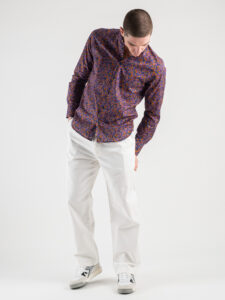 ESTASI Camicia coreana in cotone con fantasia gotica ROSA CHEMICAL1