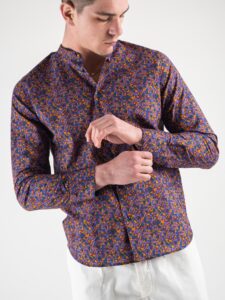 ESTASI Camicia coreana in cotone con fantasia gotica ROSA CHEMICAL2