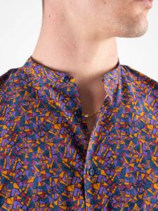 ESTASI Camicia coreana in cotone con fantasia gotica ROSA CHEMICAL3