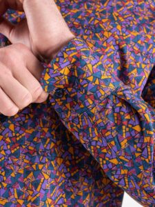ESTASI Camicia coreana in cotone con fantasia gotica ROSA CHEMICAL4