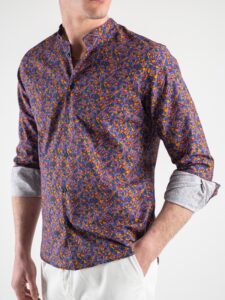 ESTASI Camicia coreana in cotone con fantasia gotica ROSA CHEMICAL6