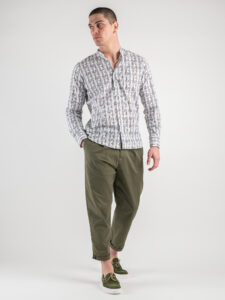 ESTASI Camicia coreana in cotone in fantasia rigata COMA_COSE Bianca7