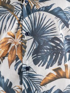 ESTASI Camicia in cotone fiorata con collo coreana ULTIMO Blu:Marrone3
