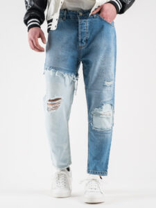 ESTASI Jeans bicolore con rotture SE25 Azzurro:Blu1