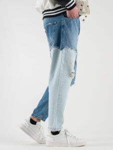 ESTASI Jeans bicolore con rotture SE25 Azzurro:Blu2