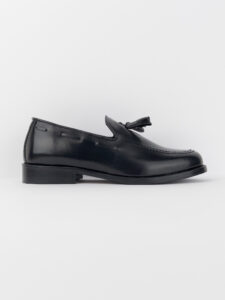 ESTASI Mocassino con nappine in pelle Made In Italy SERENA Nera5