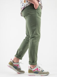 ESTASI Pantalone chinos leggero con risvolto made in Italy LONDRA Verde4