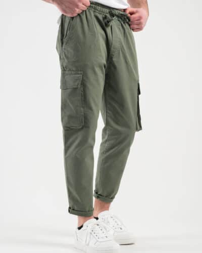 ESTASI Pantalone leggero tasconato con elastico in vita PETR03 Verde1 Home