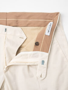 ESTASI Pantalone made in italy in tessuto leggero con coulisse e risvolto TOKYO Panna1