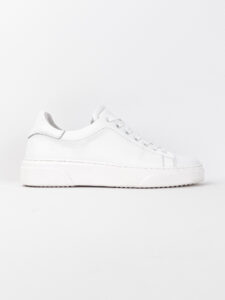 ESTASI Sneakers basica in pelle martellata Made In Italy AZ52 ANDREA Bianca1