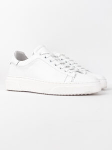 ESTASI Sneakers basica in pelle martellata Made In Italy AZ52 ANDREA Bianca3