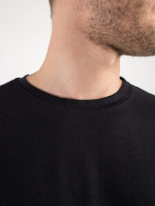 ESTASI T-shirt basica in tinta unita semi over MFC300 Nera2