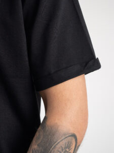 ESTASI T-shirt basica in tinta unita semi over MFC300 Nera3
