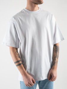 ESTASI T-shirt in tinta unita vestibilità over tg.unica MCF26 Bianca3