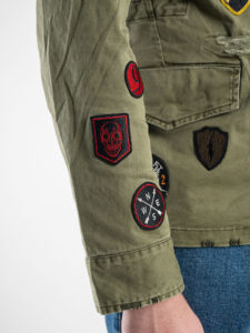 GIANNI LUPO Giacchetta sahariana leggera sportiva con tasche e patch militari GL266R verde8