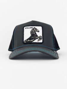 GOORIN BROS Cappellino Limited Edition nero con profili azzurri BLACK STALLION1