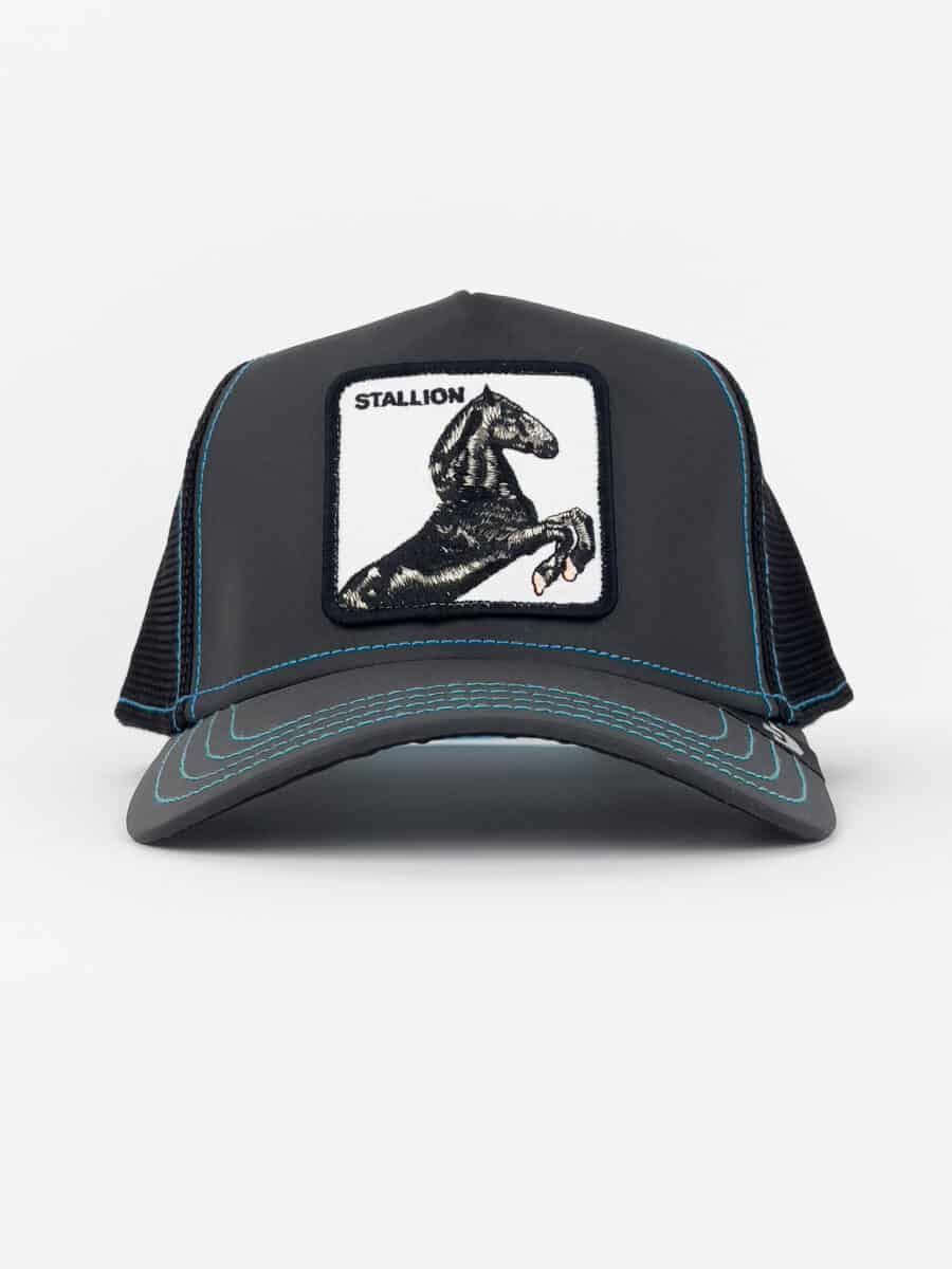 GOORIN BROS Cappellino Limited Edition nero con profili azzurri BLACK STALLION