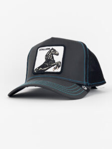 GOORIN BROS Cappellino Limited Edition nero con profili azzurri BLACK STALLION2