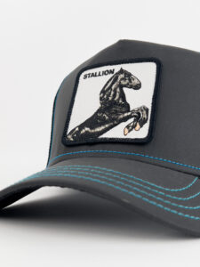 GOORIN BROS Cappellino Limited Edition nero con profili azzurri BLACK STALLION4