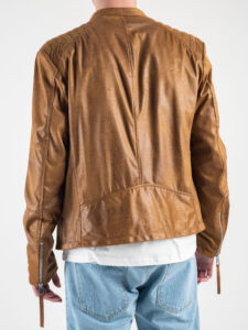 IMPERIAL Biker in ecocamoscio con zip U3025292 Tabacco1