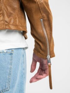 IMPERIAL Biker in ecocamoscio con zip U3025292 Tabacco2