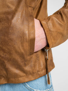 IMPERIAL Biker in ecocamoscio con zip U3025292 Tabacco7