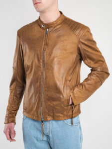 IMPERIAL Biker in ecocamoscio con zip U3025292 Tabacco8