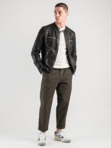 IMPERIAL Biker in vera pelle con tasche frontali V6839BIKVE Nero1