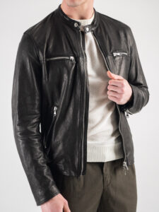 IMPERIAL Biker in vera pelle con tasche frontali V6839BIKVE Nero2