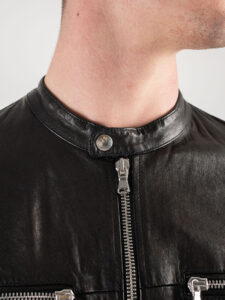IMPERIAL Biker in vera pelle con tasche frontali V6839BIKVE Nero6