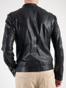 IMPERIAL Biker tg. unica in vera pelle vitello bottalata V7281IMP1 Nero1
