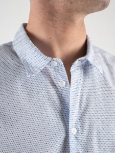 IMPERIAL Camicia elegante in microfantasia con colletto CA04DDGL Bianca-Azzurra3