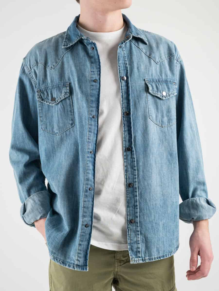 IMPERIAL Camicia in jeans lavaggio chiaro tg.unica C7414IM04C Denim