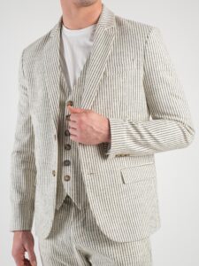 IMPERIAL Giacca da abito in cotone fantasia riga JZ1EFCF Beige:Verde2